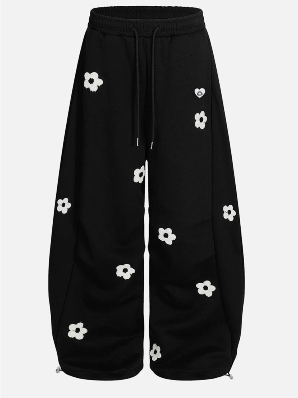Aelfric Eden Black barrel Floral Drawstring Pants